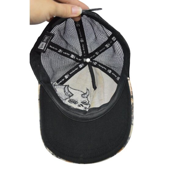 Vintage y2k New Era Embroidered Skull Plaid Snap Back Hat One Size - Picture 3 of 8